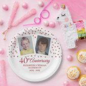 Ruby Wedding 40 Jahre Jubiläum Kinder-Fotos Pappteller (Party)