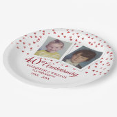 Ruby Wedding 40 Jahre Jubiläum Kinder-Fotos Pappteller (Schrägansicht)