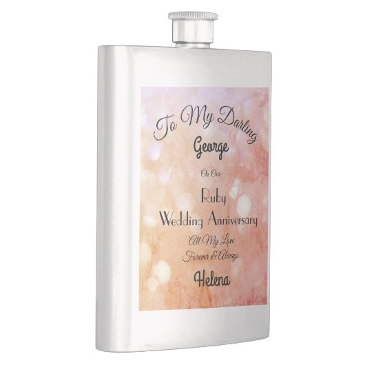 Ruby Wedding Anniversary Classic Flask Flachmann (Rechts)