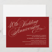 Ruby Wedding Anniversary Einladungen (Vorne/Hinten)