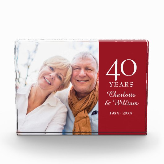 Ruby Wedding Anniversary Foto Elegant (Vorderseite)