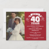 Ruby Wedding Anniversary Foto zum 40. Mal Einladung (Vorderseite)