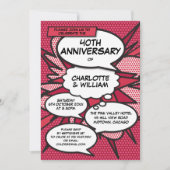 Ruby Wedding Anniversary Fun Comic Book Einladung (Vorderseite)