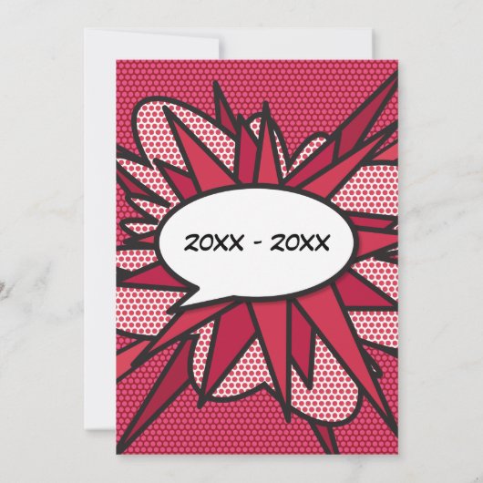 Ruby Wedding Anniversary Fun Comic Book Einladung (Rückseite)