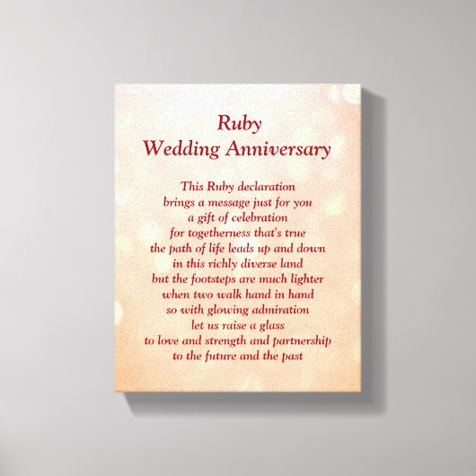 Ruby Wedding Anniversary Leinwand (Vorderseite)