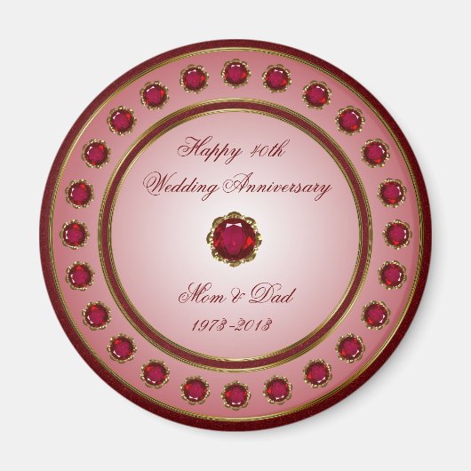 Ruby Wedding Anniversary Magnet (Vorne)