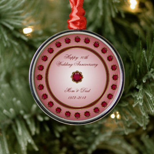 Ruby Wedding Anniversary Ornament (Baum)