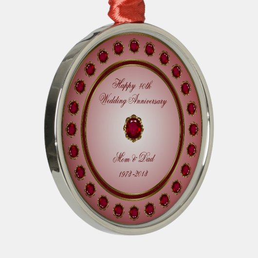 Ruby Wedding Anniversary Ornament (Rechts)