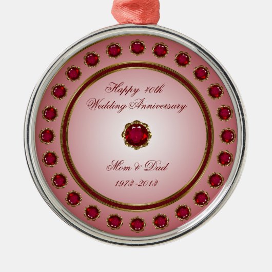 Ruby Wedding Anniversary Ornament (Vorne)