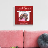 Ruby Wedding Anniversary Red Damask 8 x 8 cm Leinwanddruck (Insitu (Wohnzimmer))
