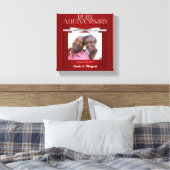Ruby Wedding Anniversary Red Damask 8 x 8 cm Leinwanddruck (Insitu (Schlafzimmer))