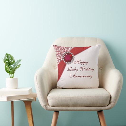Ruby Wedding Anniversary Throw Kissen (Stuhl )