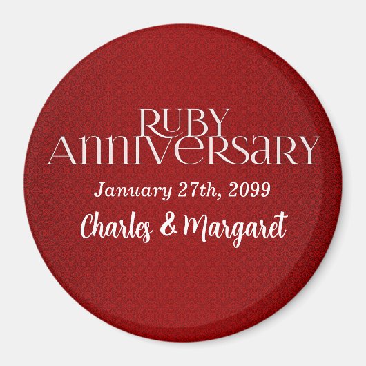 Ruby Wedding Annivsersary Magnet (Vorne)