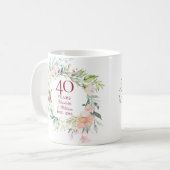 Ruby Wedding Country Floral zum 40-jährigen Jubilä Kaffeetasse (Vorderseite Links)
