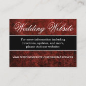 Ruby Wedding | Crimson Garnet Red Theme Beilage Begleitkarte (Rückseite)