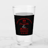 Ruby Wedding Gift Personalisiert zum 40-jährigen J Glas (Vorderseite)