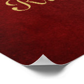 Ruby Wedding Jubiläum Antique Damask Gold Red Poster (Ecke)