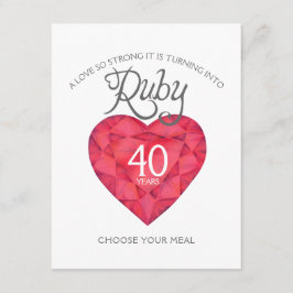 Ruby Wedding Jubiläum Herzensmessen Begleitkarte