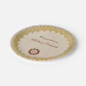 Ruby Wedding Jubiläumsdesign Pappteller (Schrägansicht)