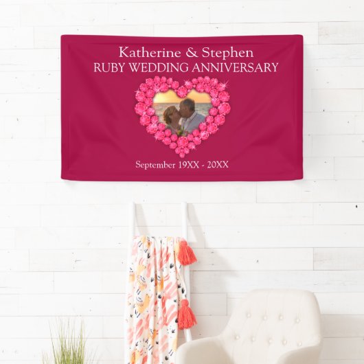 Ruby Wedding Jubiläumsroter Banner (Insitu)