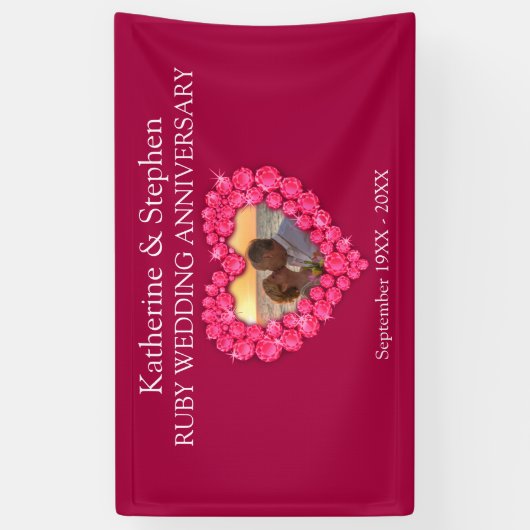 Ruby Wedding Jubiläumsroter Banner (Vertikal)