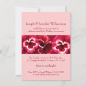 Ruby Wedding Party 40. Rosa & Rot einladen Einladung (Rückseite)