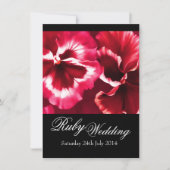 Ruby Wedding Party 40. Schwarz-weiß & Red Einladung (Vorderseite)
