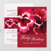 Ruby Wedding Party Einladung 40. (Vorne/Hinten)