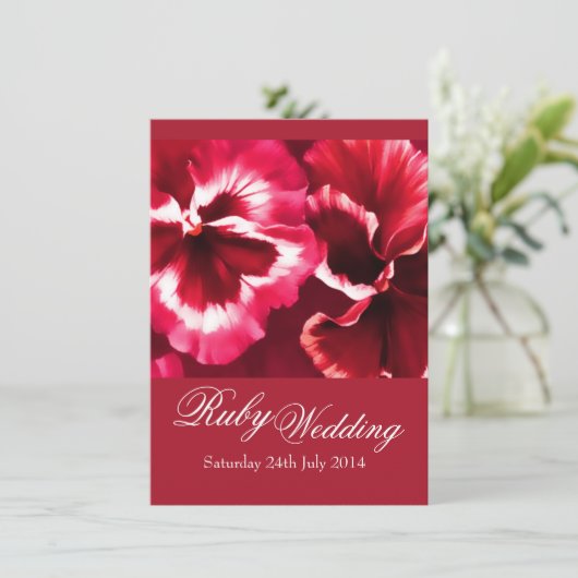 Ruby Wedding Party Einladung 40. (Stehend Vorderseite)