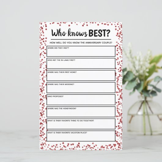 Ruby Wedding Party Game (Stehend Vorderseite)