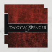 Ruby Wedding Scarlet Garnet Crimson Red & Black Einladung (Vorne/Hinten)