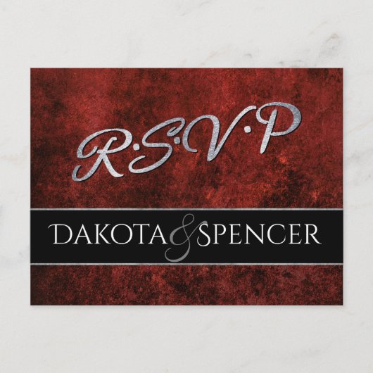 Ruby Wedding | UAWG Crimson Garnet Red und Black | Einladungspostkarte (Vorderseite)