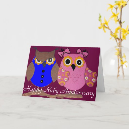 RUBY WEDING JAHRESKARTE KARTE (Gelbe Blume)