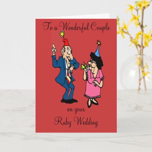 RUBY WEDING JAHRESKARTE KARTE (Gelbe Blume)