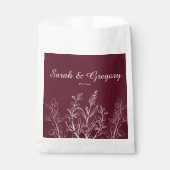 Ruby Wine Simple Boho Floral Geschenktütchen (Vorderseite)