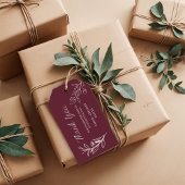 Ruby Wine Simple Boho Floral Vielen Dank Geschenkanhänger