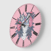 Ruby Wolf Große Wanduhr (Winkel)