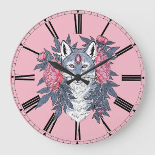 Ruby Wolf Große Wanduhr