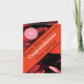 Ruby zum 40. Hochzeitstag Karte (Vorderseite)