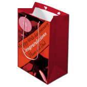 Ruby zum 40. Hochzeitstag Mittlere Geschenktüte (Vorderseite Schrägansicht)