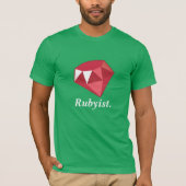 Rubyist karminrotes Programmierer-Grün-Shirt T-Shirt (Vorderseite)