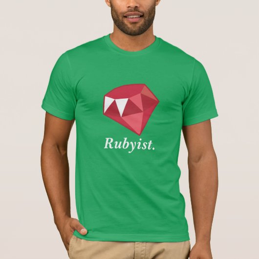 Rubyist karminrotes Programmierer-Grün-Shirt T-Shirt (Vorderseite)