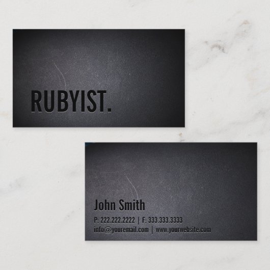 Rubyist RoR Programmierer Bold Black Miniamlist Visitenkarte (Vorne/Hinten)