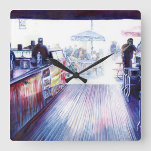 Ruby's, Coney Island, New York Quadratische Wanduhr
