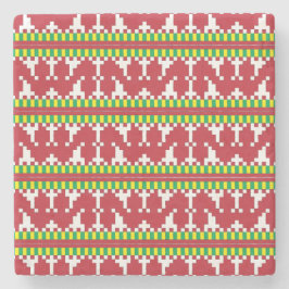 Rucava Geometrisches Muster der roten und weißen V Steinuntersetzer