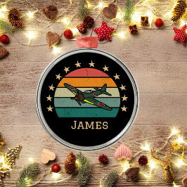 Rück des militärischen Kampfflugzeugs des Zweiten  Ornament Aus Metall