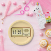 Rück-Uhr-Radio Pappteller (Party)