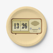 Rück-Uhr-Radio Pappteller (Vorderseite)