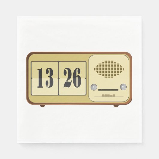 Rück-Uhr-Radio Serviette (Vorderseite)