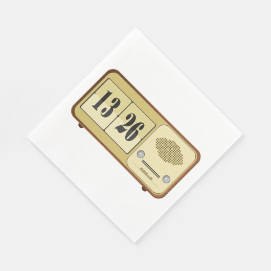 Rück-Uhr-Radio Serviette (Ecke)